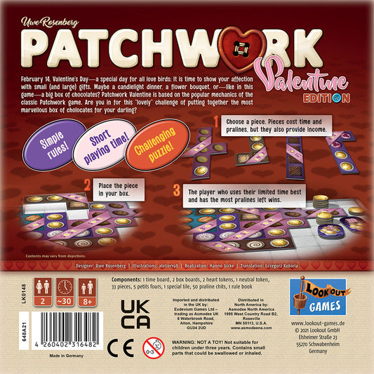Patchwork: Valentine Edition - Board Game - Out of Play