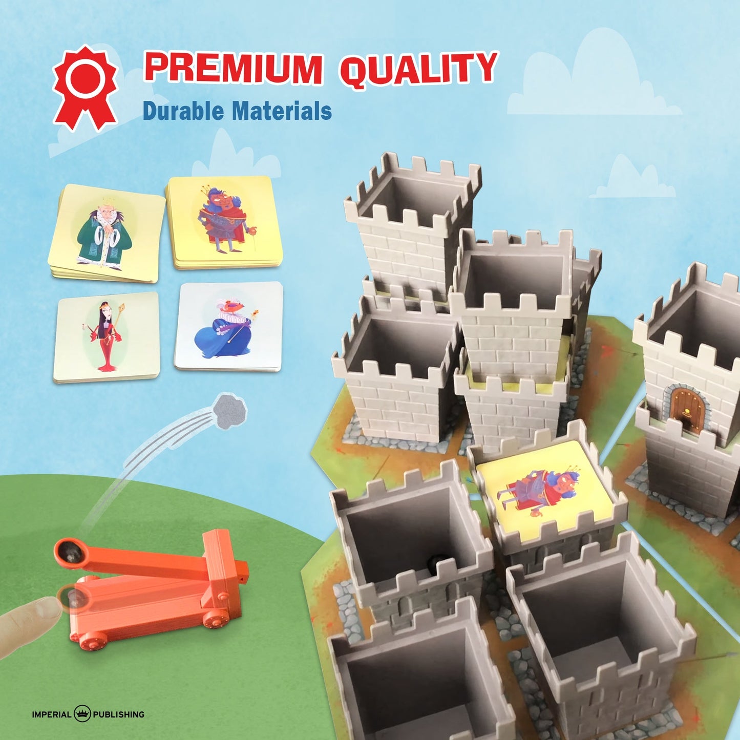 Catapult Castle 1-4 Player Medieval Dexterity Game - - Out of Play