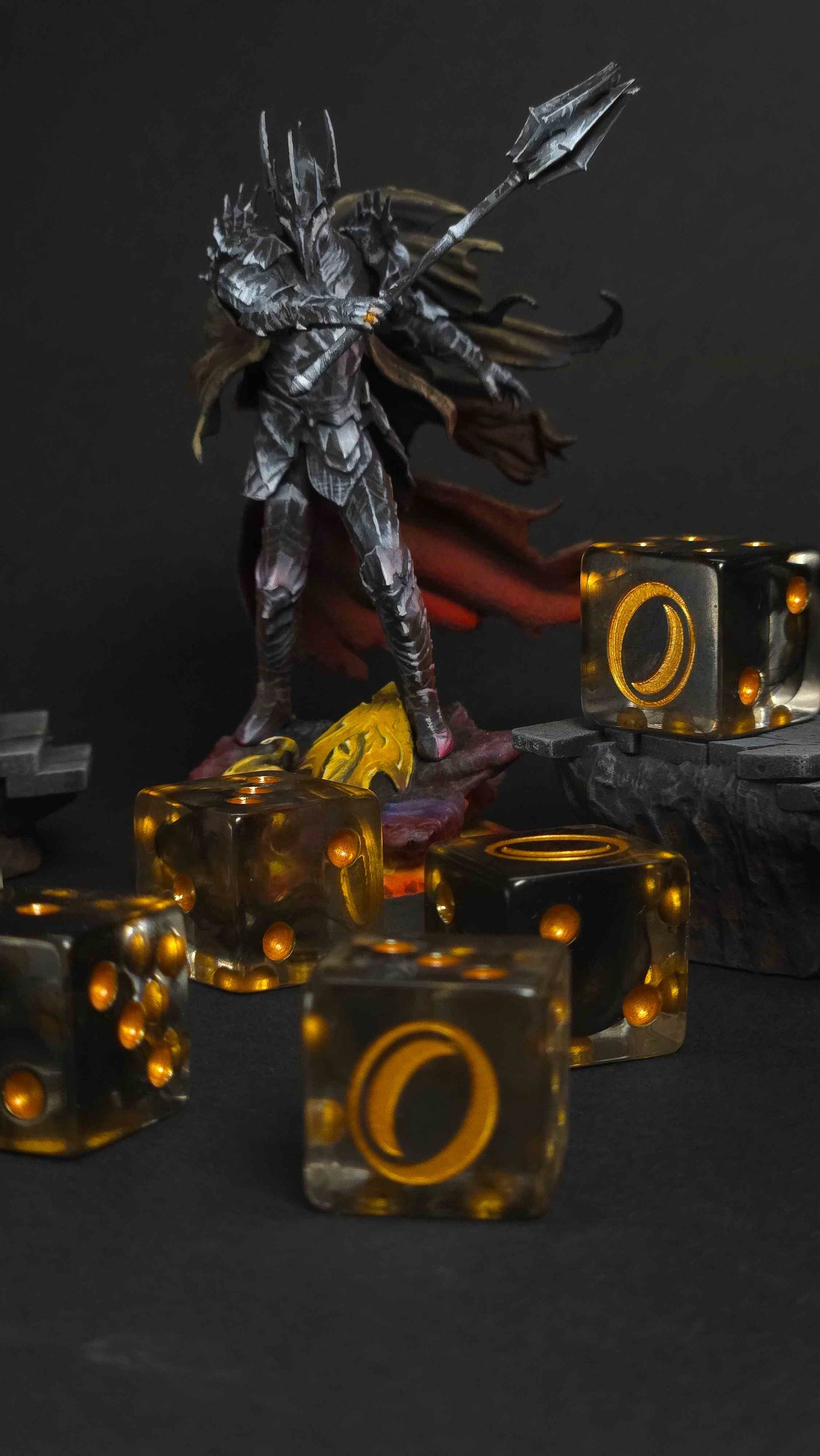 Translucent Gold Ring Dice - Out of Play