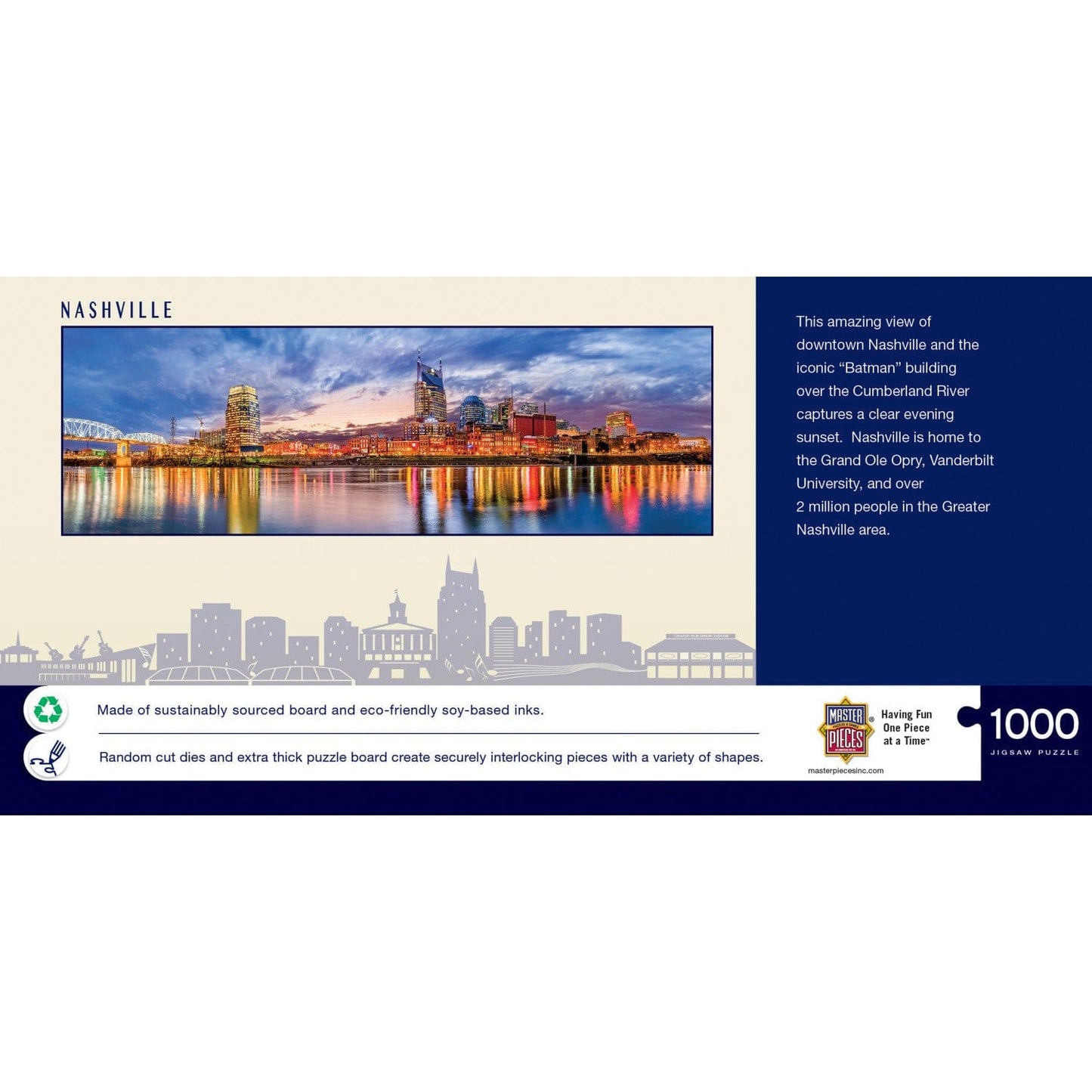 Nashville, Tennessee 1000 Piece Panoramic Jigsaw Puzzle - Out of Play