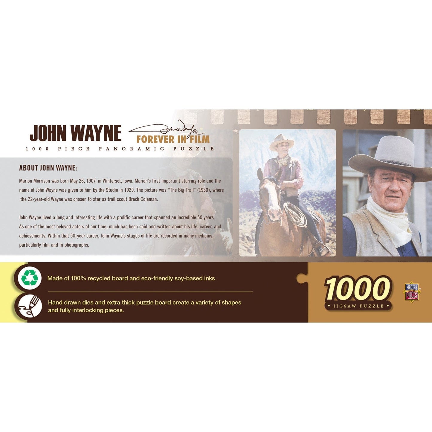 John Wayne Collection - Forever in Film 1000 Piece Panoramic Jigsaw Puzzle - Out of Play