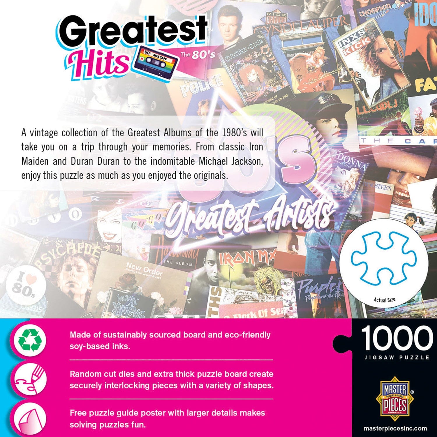 Greatest Hits - 80's Artists 1000 Piece Jigsaw Puzzle - Out of Play