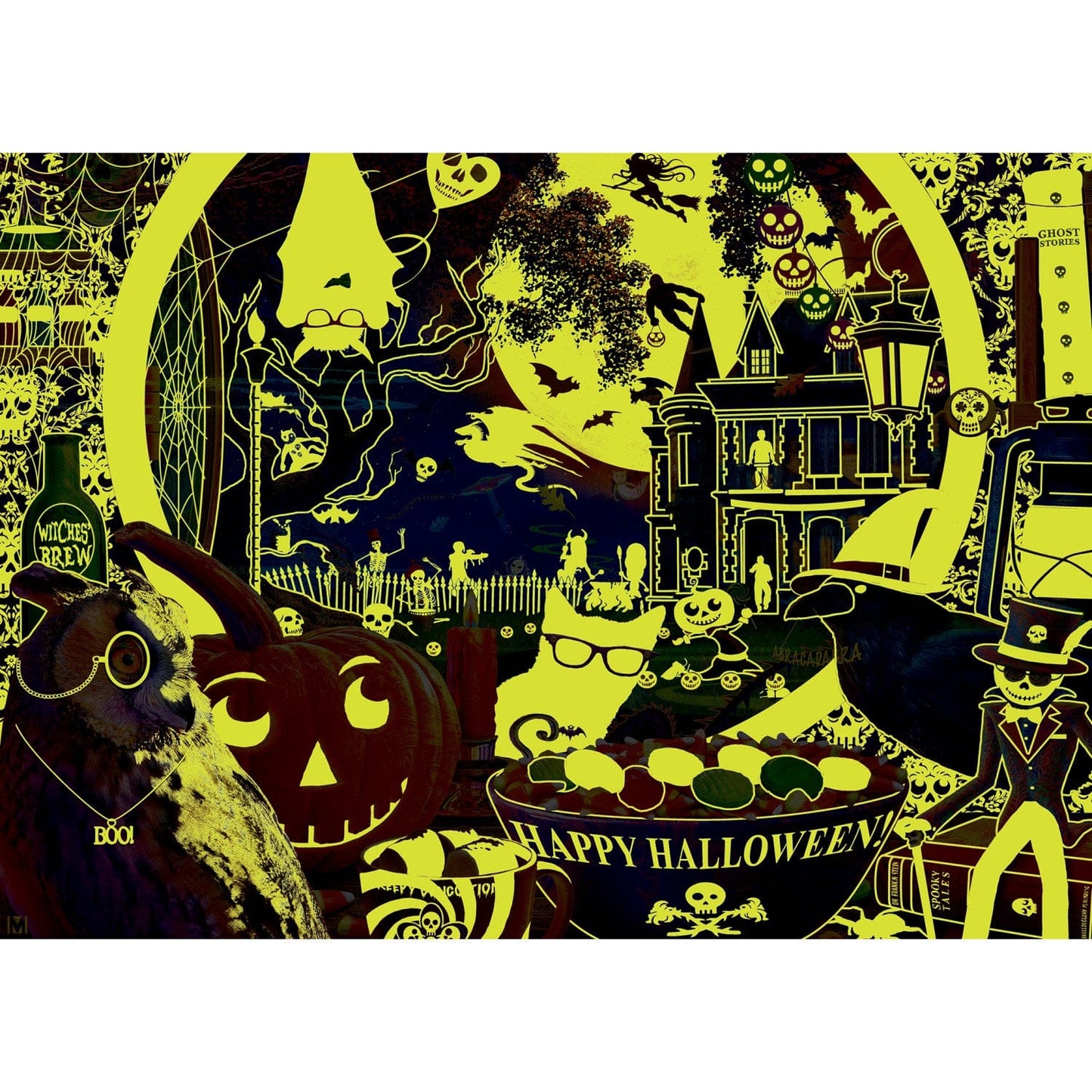 Glow in the Dark - A Scary Night Outside 1000 Piece Jigsaw Puzzle - Out of Play
