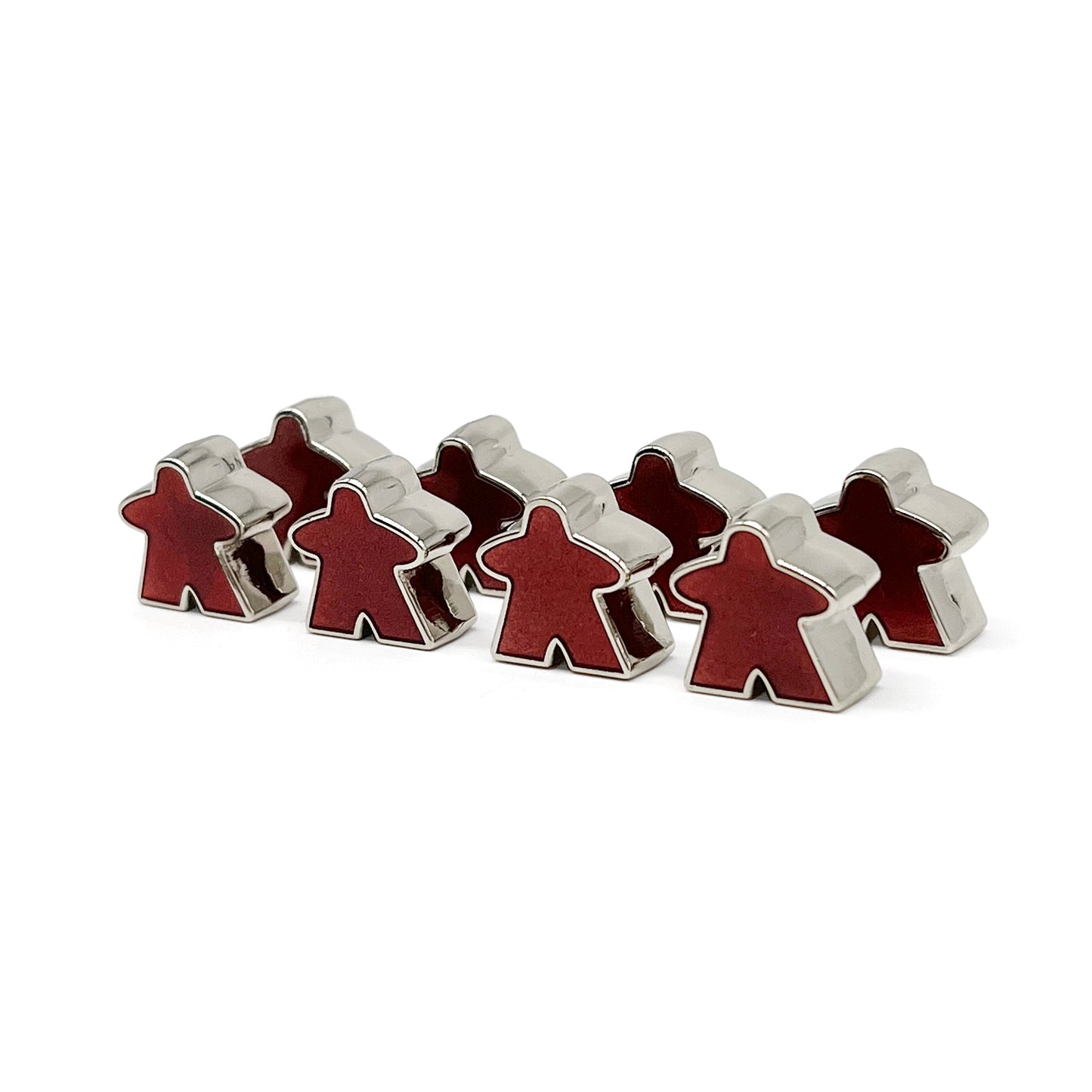 8 Pack of Red Enamel Meeples by Norse Foundry - Out of Play