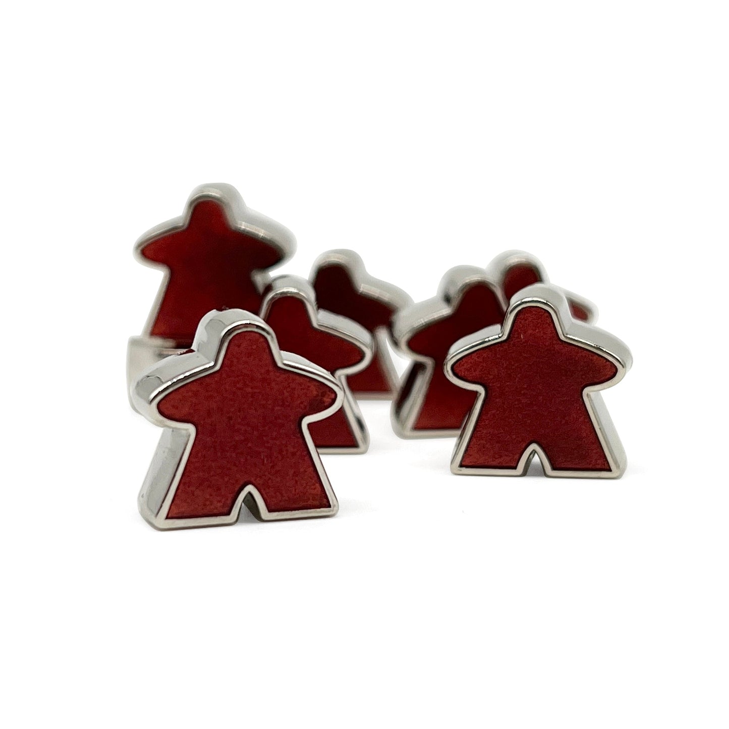 8 Pack of Red Enamel Meeples by Norse Foundry - Out of Play