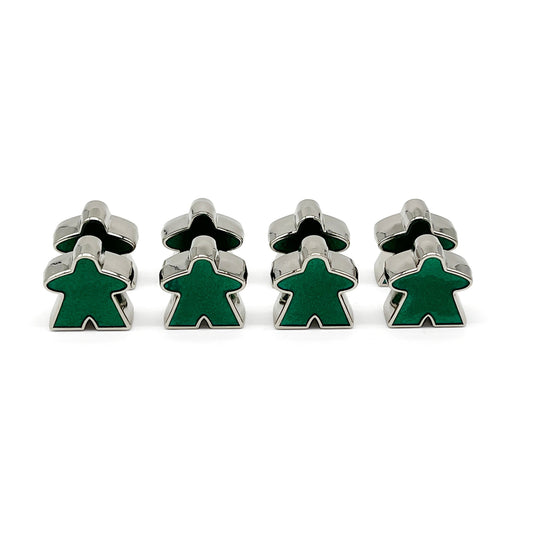 8 Pack of Green Enamel Meeples by Norse Foundry - Out of Play