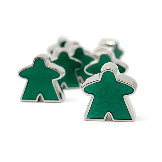 8 Pack of Green Enamel Meeples by Norse Foundry - Out of Play