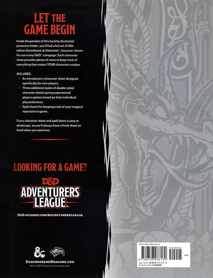 Dungeons & Dragons - Character Sheets - 5th Edition - Out of Play