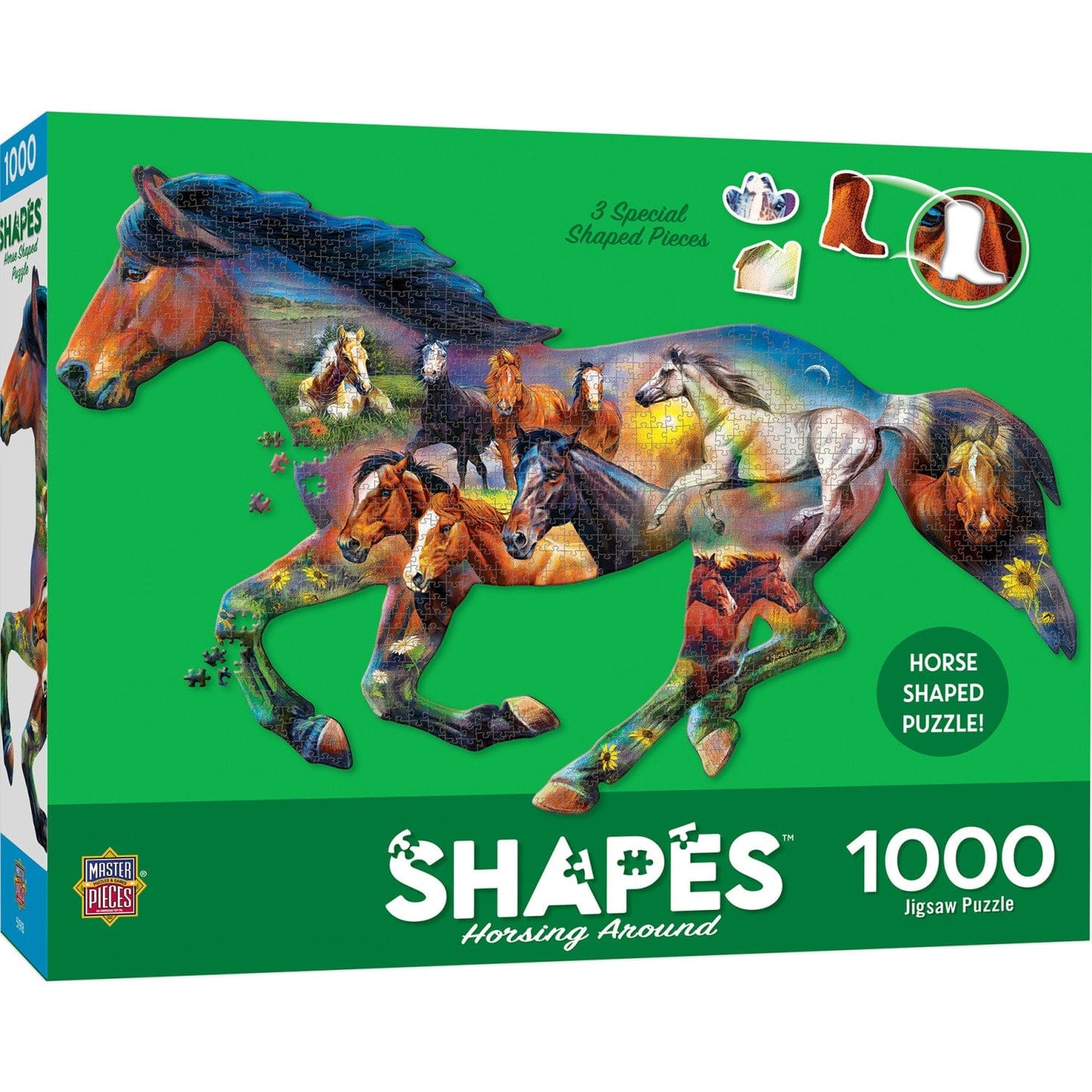 Shapes - Horsing Around 1000 Piece Shaped Jigsaw Puzzle - Out of Play