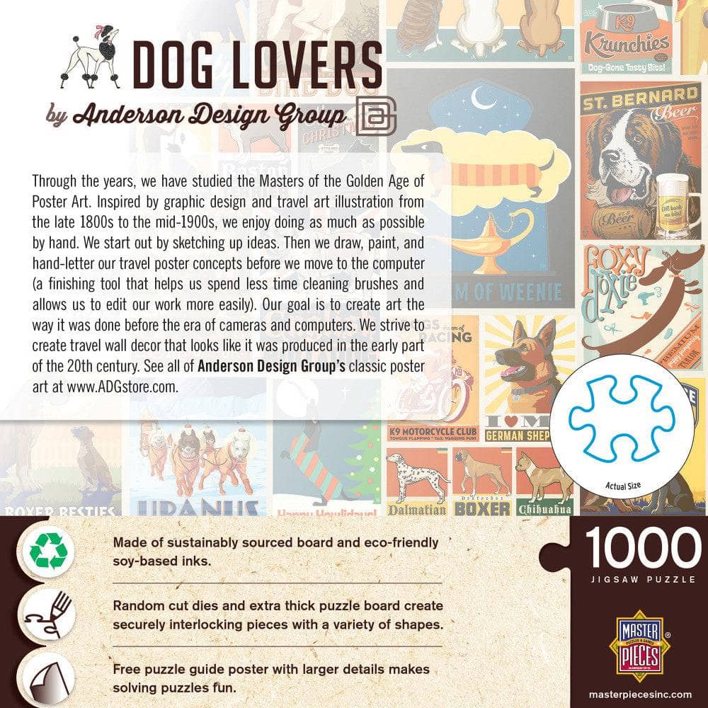 Vintage Posters - Dog Lovers 1000 Piece Jigsaw Puzzle - Out of Play