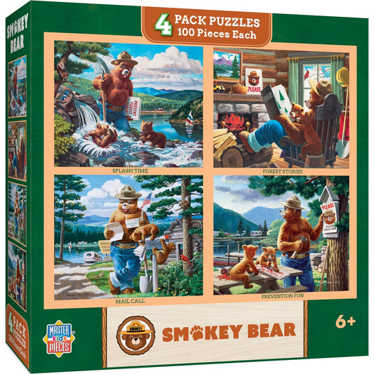 Smokey Bear 100 Piece Jigsaw Puzzles 4-Pack - Out of Play