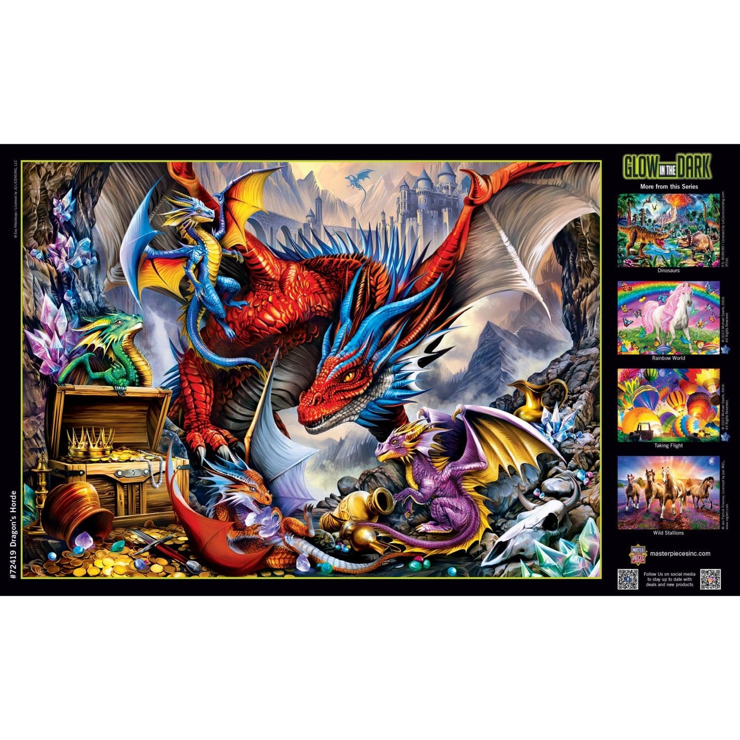 Glow in the Dark - Dragon's Horde 1000 Piece Jigsaw Puzzle - Out of Play