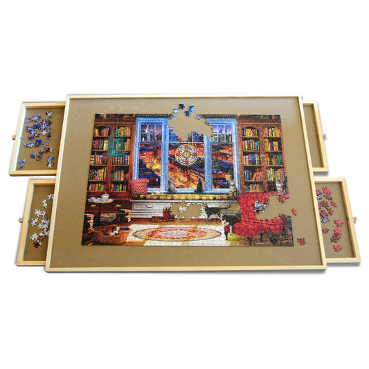 Wood Jigsaw Puzzle Table - 27"x35" - Out of Play