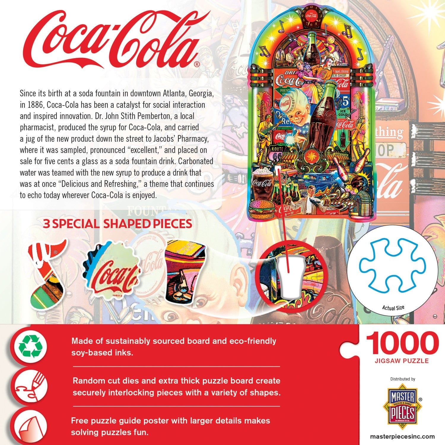 Coca-Cola Jukebox 1000 Piece Shaped Jigsaw Puzzle - Out of Play