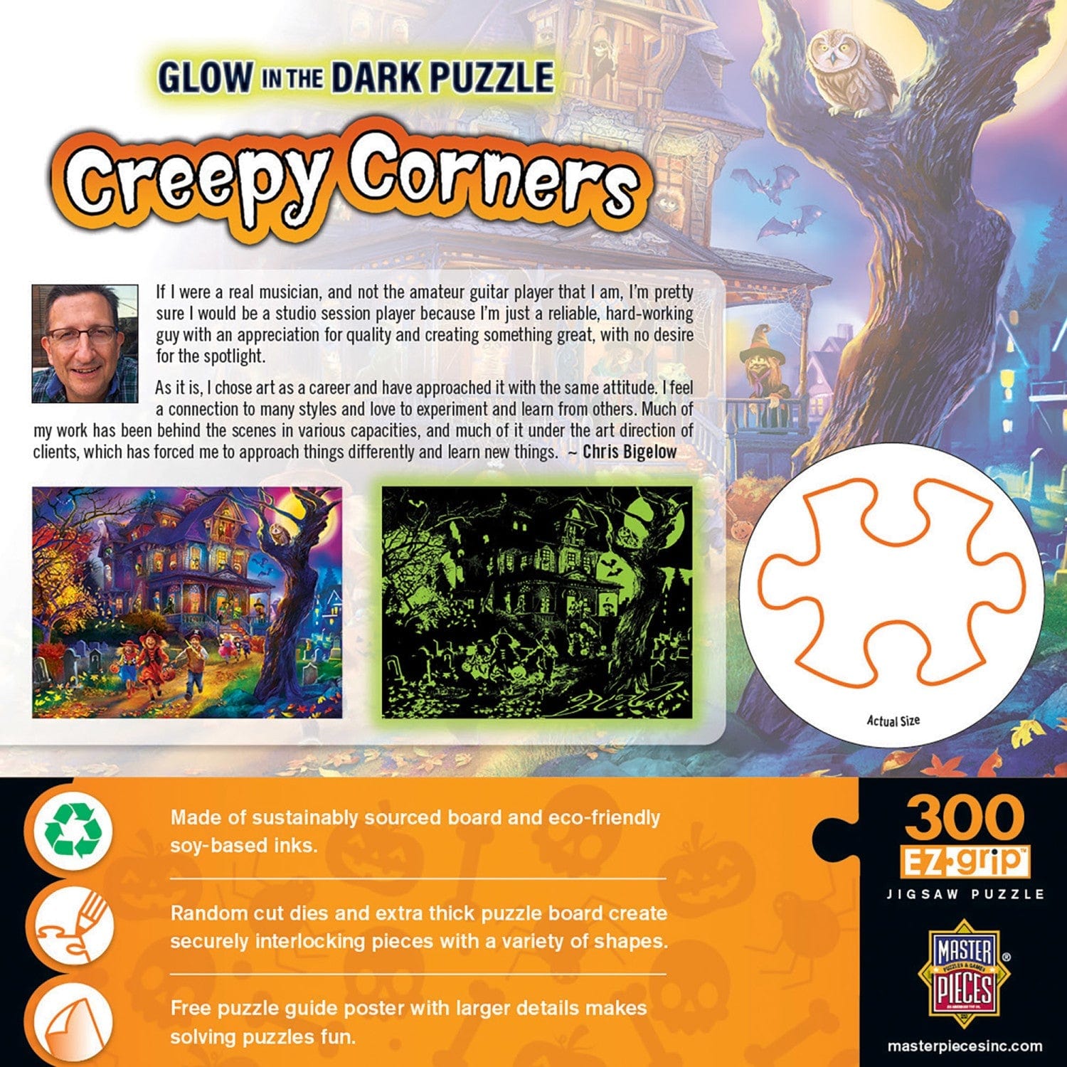 Glow in the Dark - Creepy Corners 300 Piece EZ Grip Jigsaw Puzzle - Out of Play