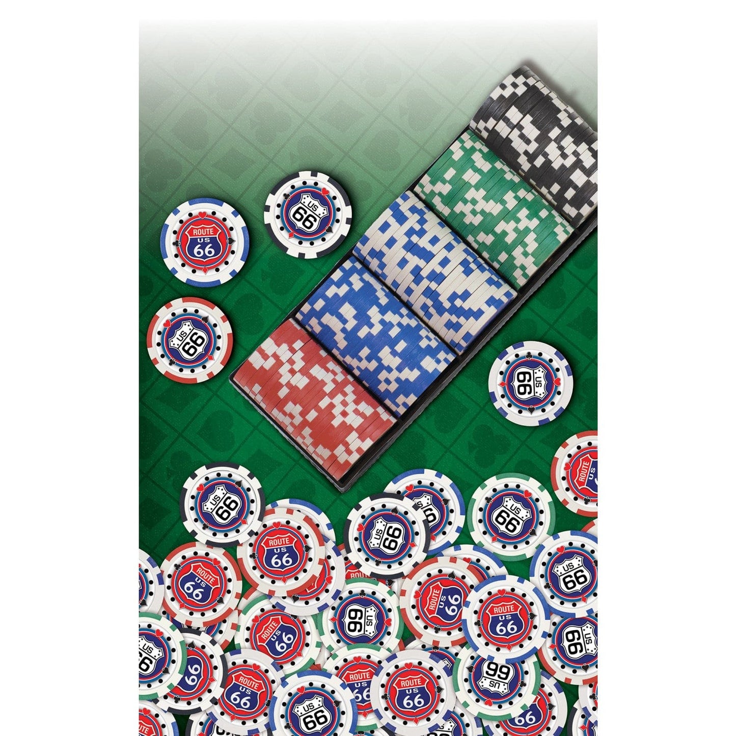 Route 66 100 Piece Poker Chips - Out of Play
