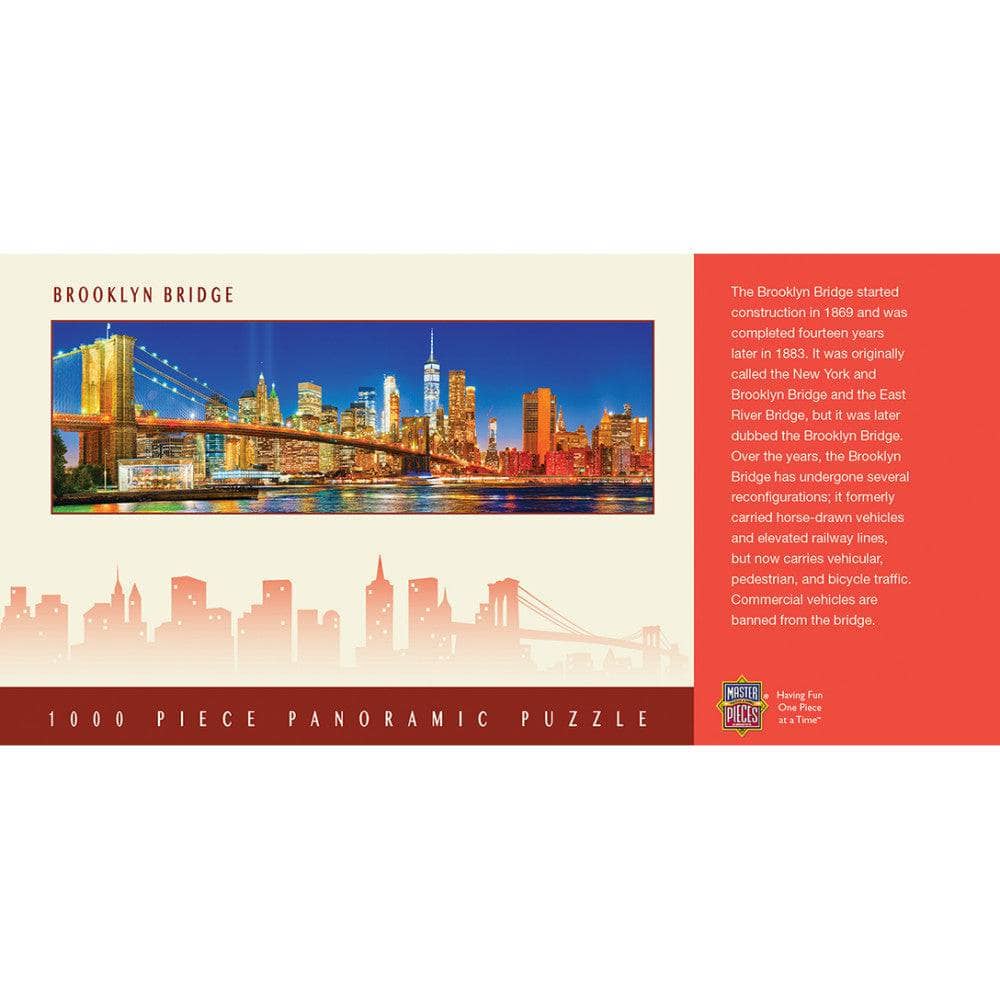 Brooklyn Bridge, New York City 1000 Piece Panoramic Jigsaw Puzzle - Out of Play