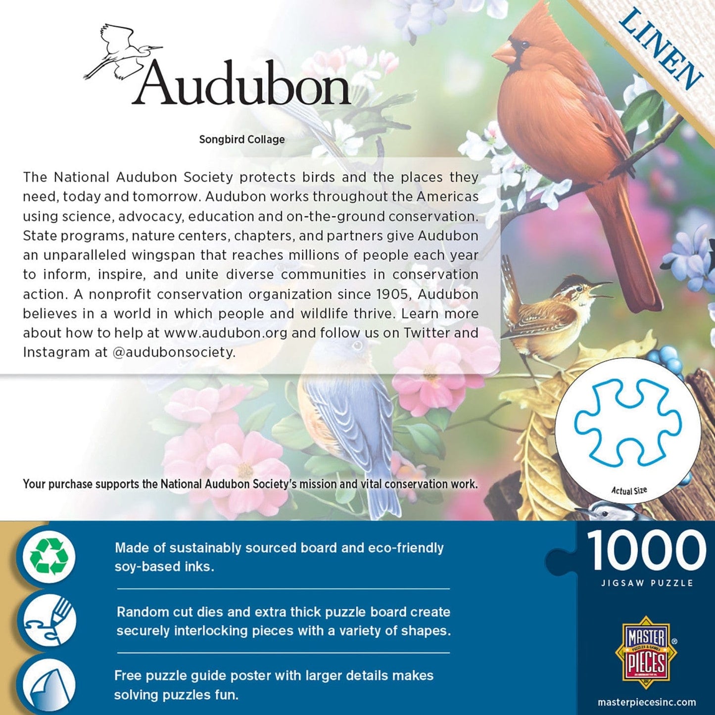 Audubon - Songbird Collage 1000 Piece Jigsaw Puzzle - Out of Play