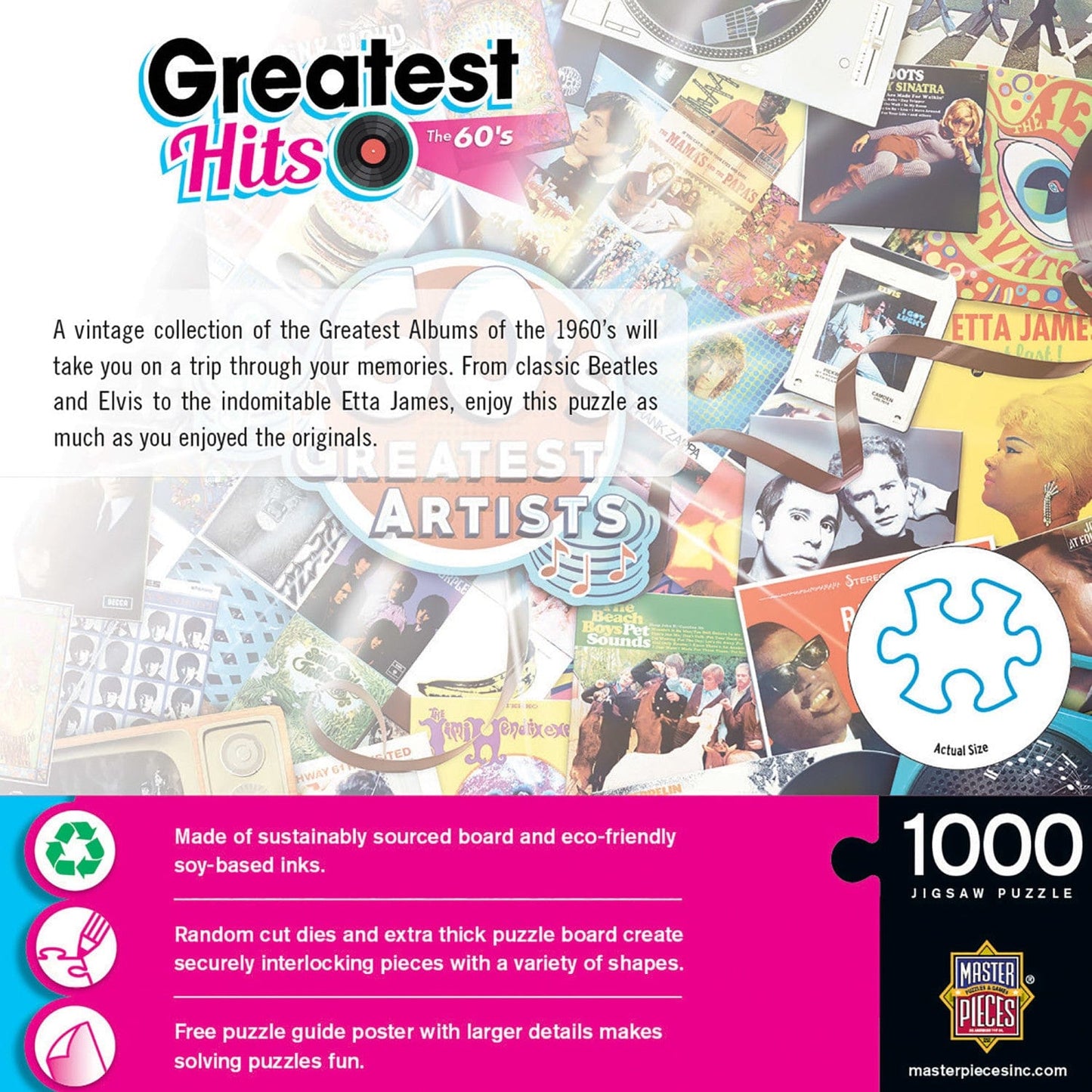 Greatest Hits - 60's Artists 1000 Piece Jigsaw Puzzle - Out of Play