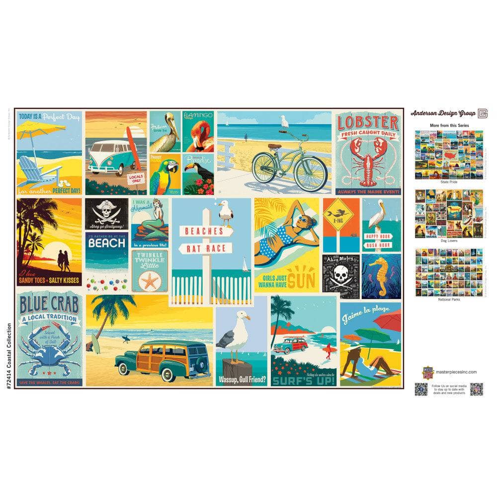 Vintage Posters - Coastal Collection 1000 Piece Jigsaw Puzzle - Out of Play