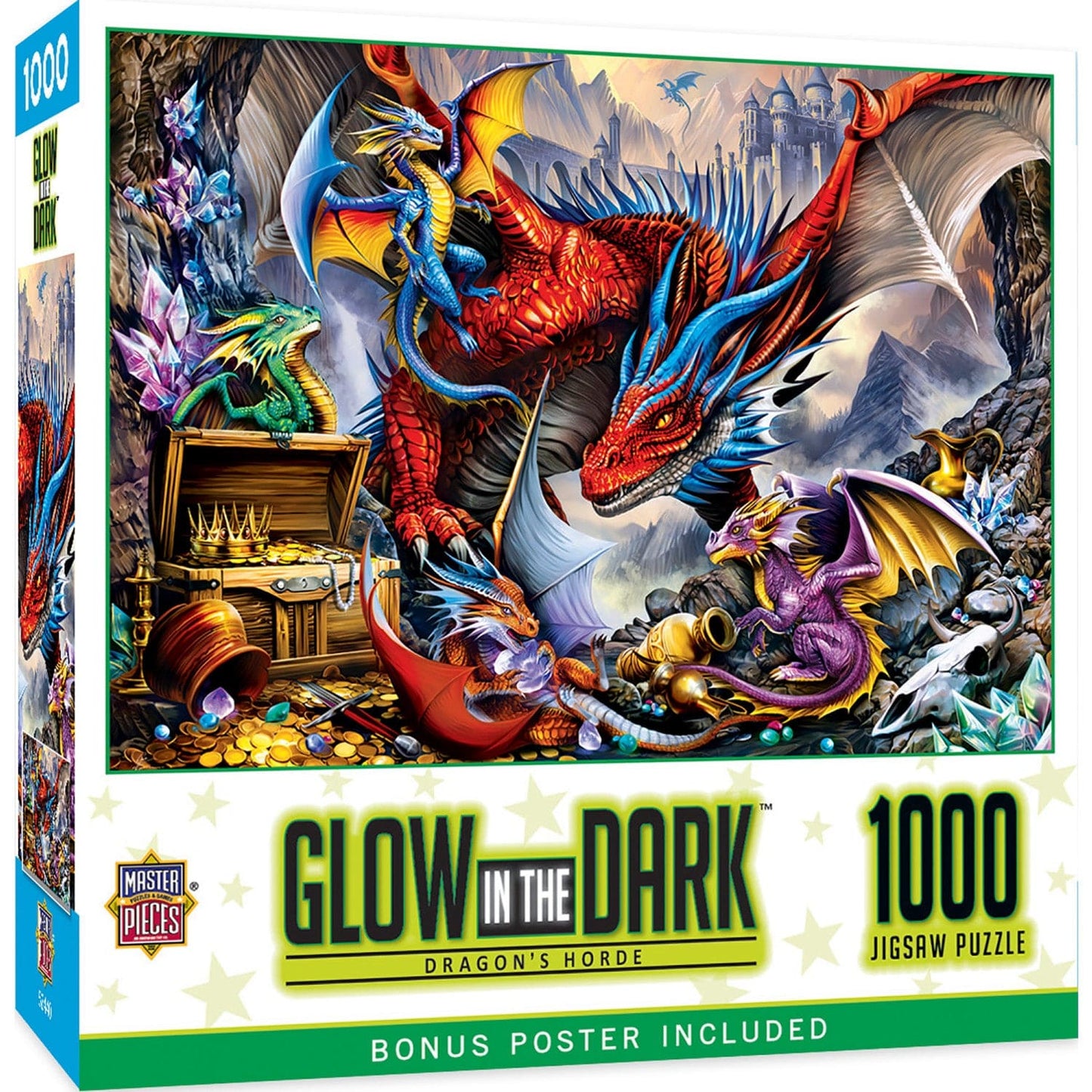Glow in the Dark - Dragon's Horde 1000 Piece Jigsaw Puzzle - Out of Play