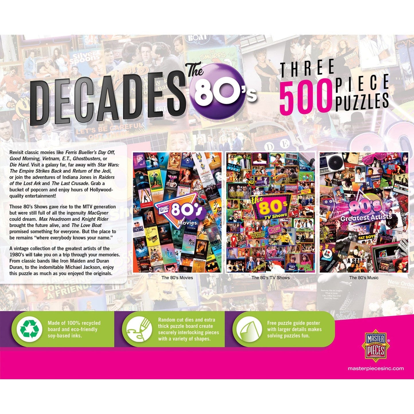 Decades - The 80's 500 Piece Jigsaw Puzzles 3 Pack - Out of Play