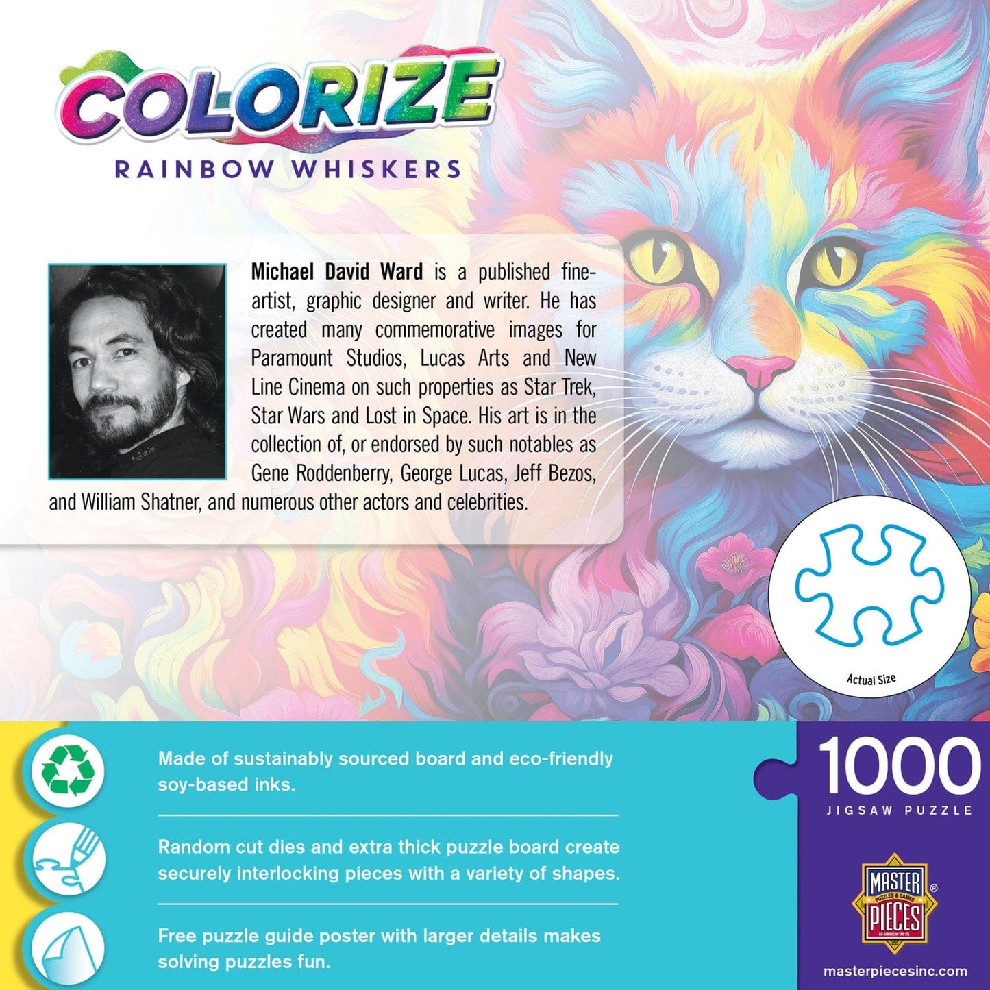Colorize - Rainbow Whiskers 1000 Piece Jigsaw Puzzle - Out of Play