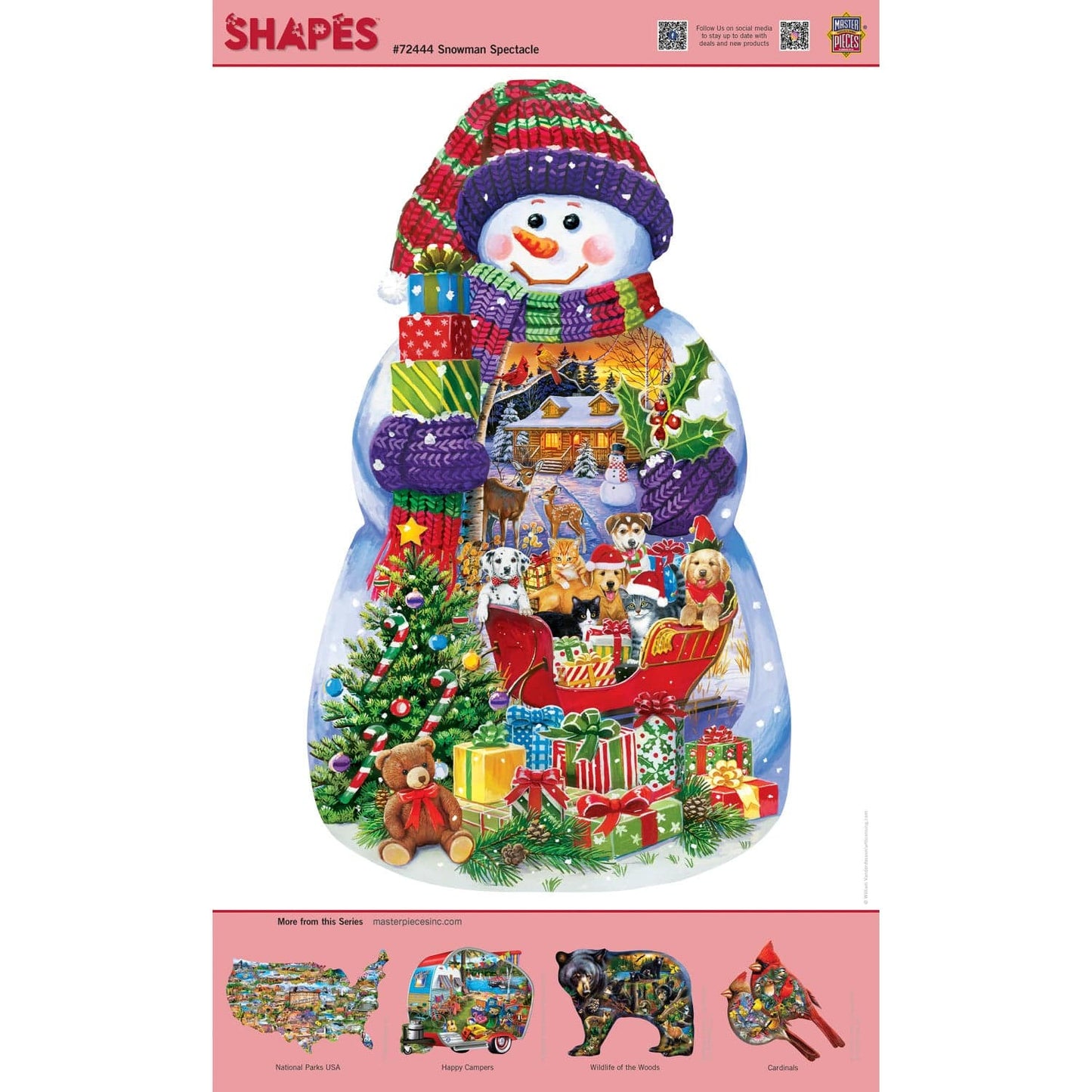 Shapes - Snowman Spectacle Shaped 1000 Piece Jigsaw puzzle - Out of Play