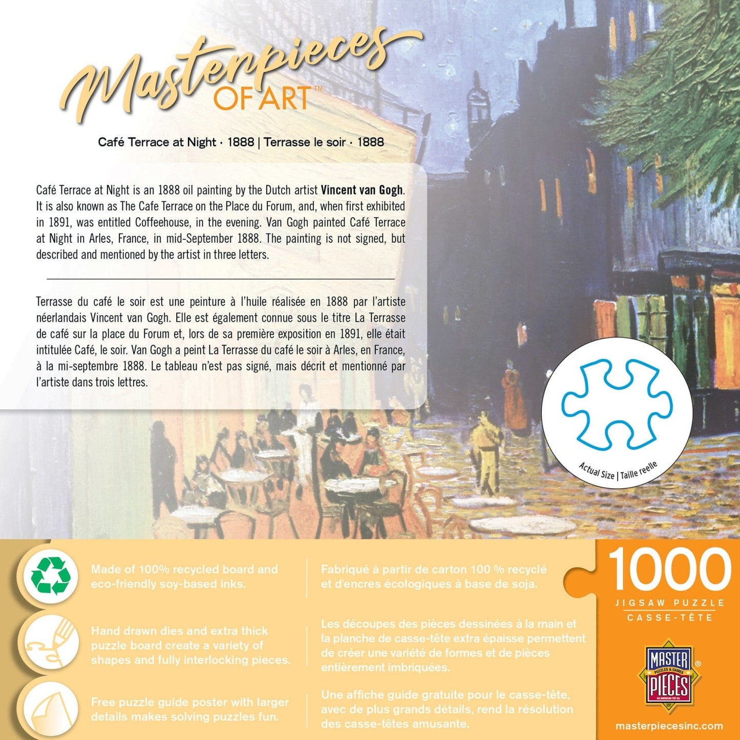 MasterPieces of Art - Cafe Terrace at Night 1000 Piece Jigsaw Puzzle - Out of Play