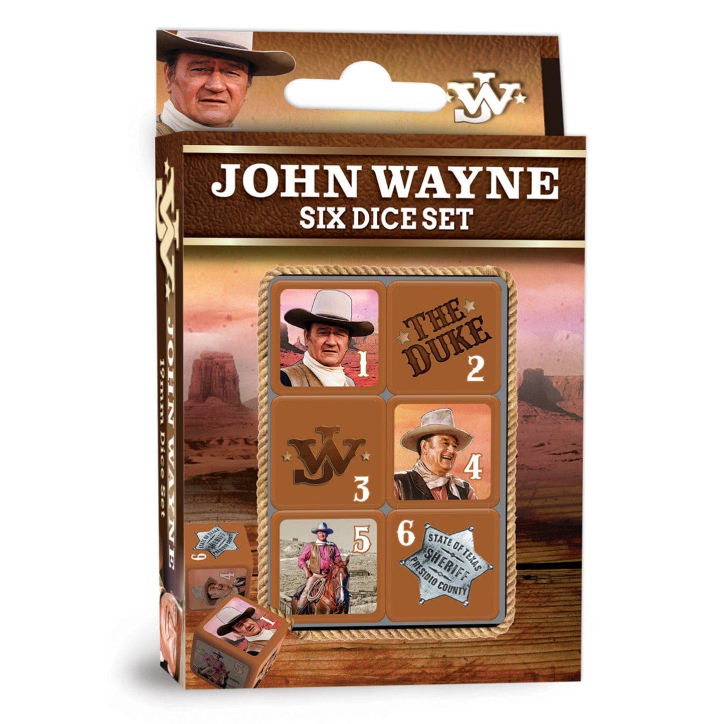John Wayne 6 Piece D6 Gaming Dice Set MasterPieces Puzzle Company INC