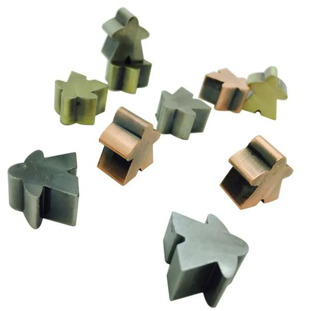 10 Pack of Metal Meeples (Random Colors) - Out of Play
