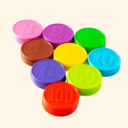 10pc Plastic Chip With Numbers - Out of Play Board Game Accessories