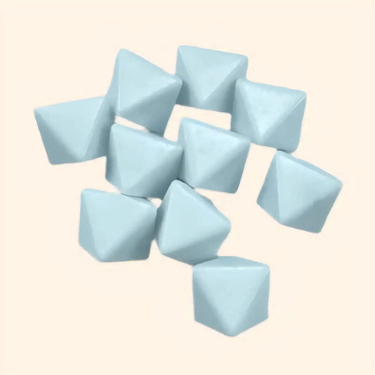 10pc White Blank D8 Dice- 13mm - Out of Play Board Game Accessories