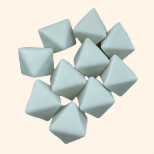 10pc White Blank D8 Dice - 16mm - Out of Play Board Game Accessories