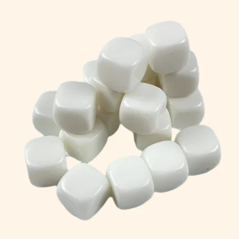 10pcs White Blank D6 - Out of Play Board Game Accessories