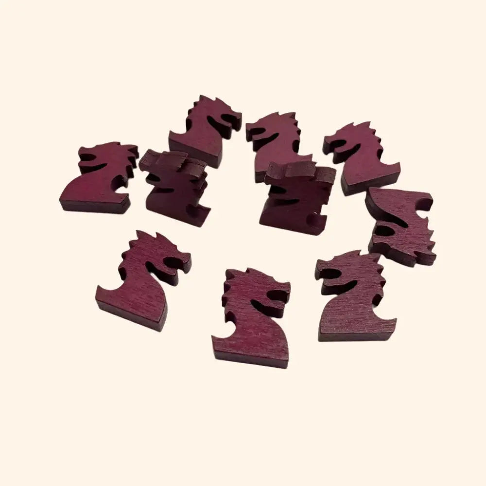 10pcs Wooden Dragon Pieces - Out of Play Board Game Accessories