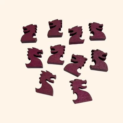 10pcs Wooden Dragon Pieces - Out of Play Board Game Accessories