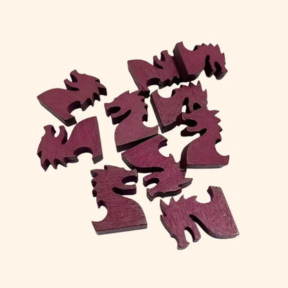 10pcs Wooden Dragon Pieces - Out of Play Board Game Accessories