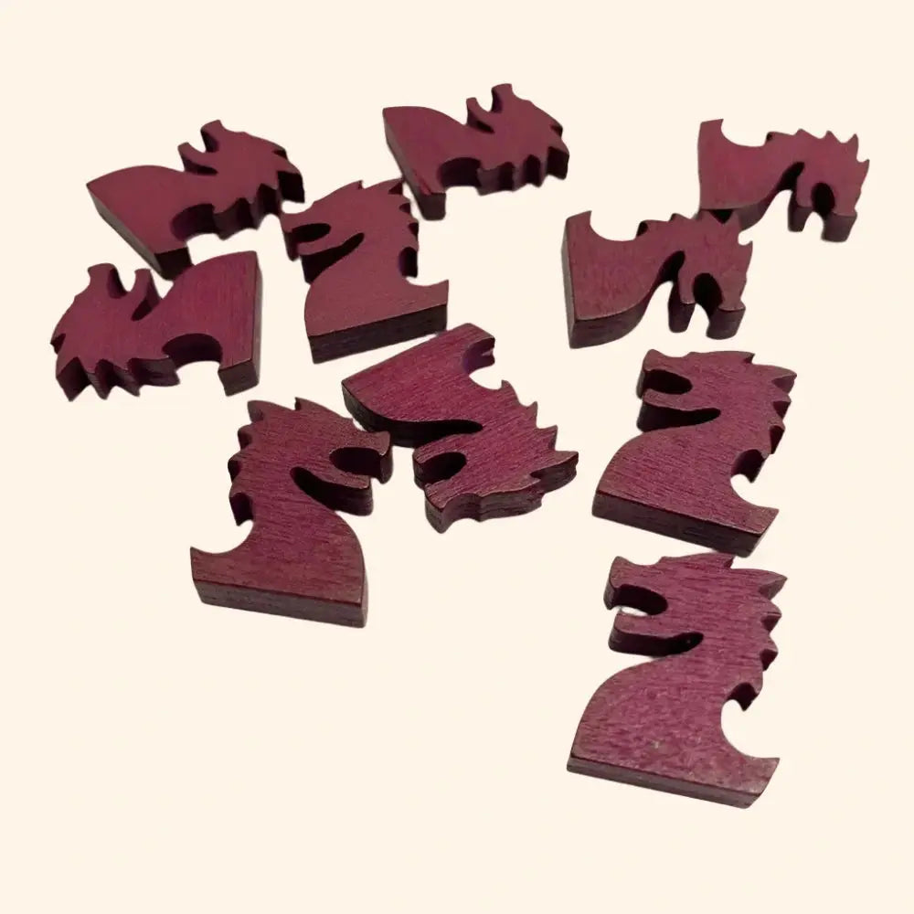 10pcs Wooden Dragon Pieces - Out of Play Board Game Accessories