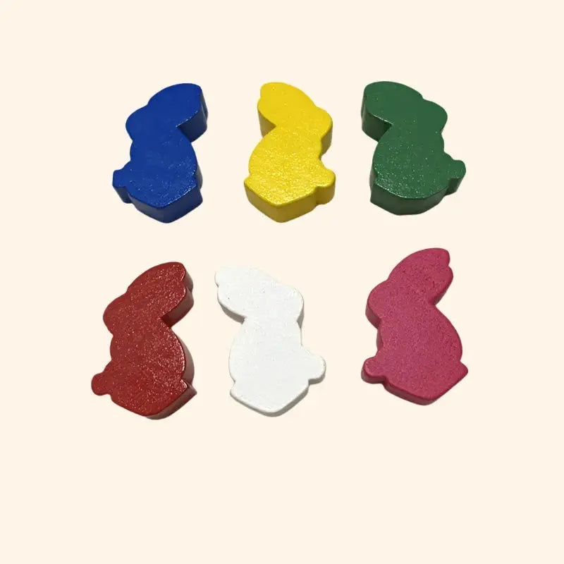 12Pc Wood Rabbit Pieces - Out of Play Board Game Accessories