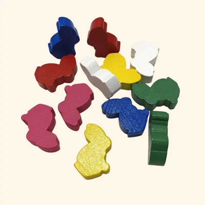 12Pc Wood Rabbit Pieces - Out of Play Board Game Accessories