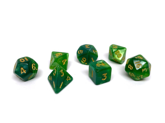 10mm Shamrock Swirl Mini Dice Set Easy Roller Dice Company