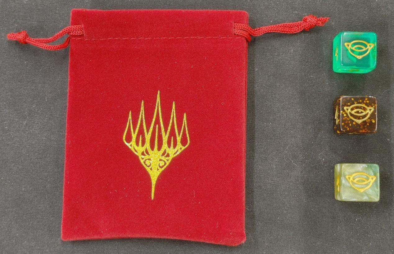 MTG Lord of the Rings 3 Dice Set D6 Plus Bag - Out of Play