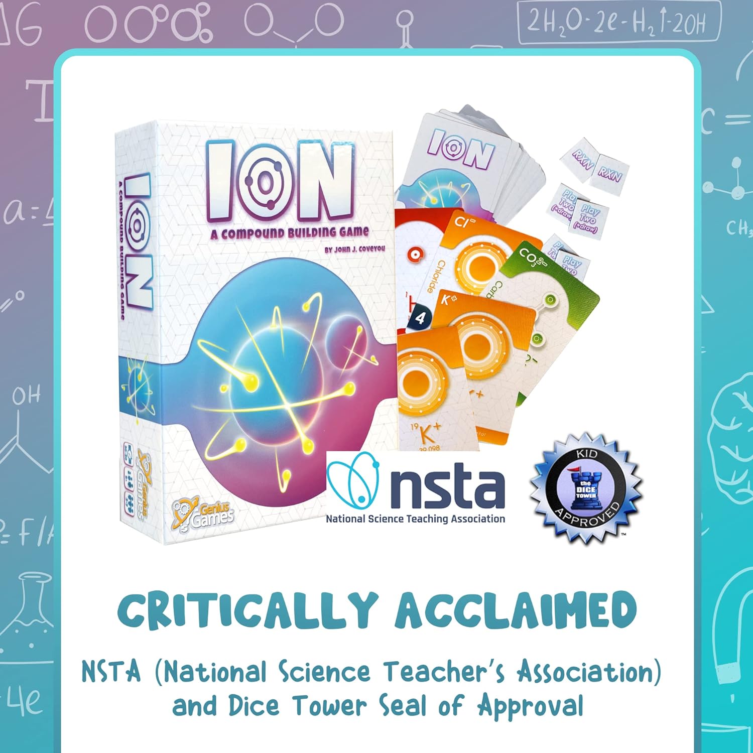 Ion: A Compound Building Game (2nd Edition) | A Science Accurate Chemistry Card Drafting Game About Cations, Anion, Noble Gases
