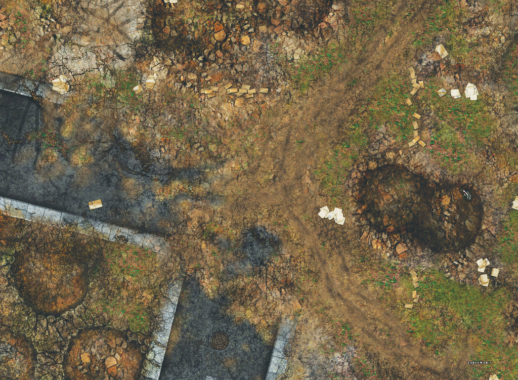 30x22" Double-Sided 'Ruined City' + 'Jungle' F.A.T. Mat Battle Gaming Mat