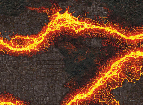 30x22" Double-Sided 'Snowy Tundra' + 'Volcanic Tomb' F.A.T. Mat Battle Gaming Mat - Out of Play