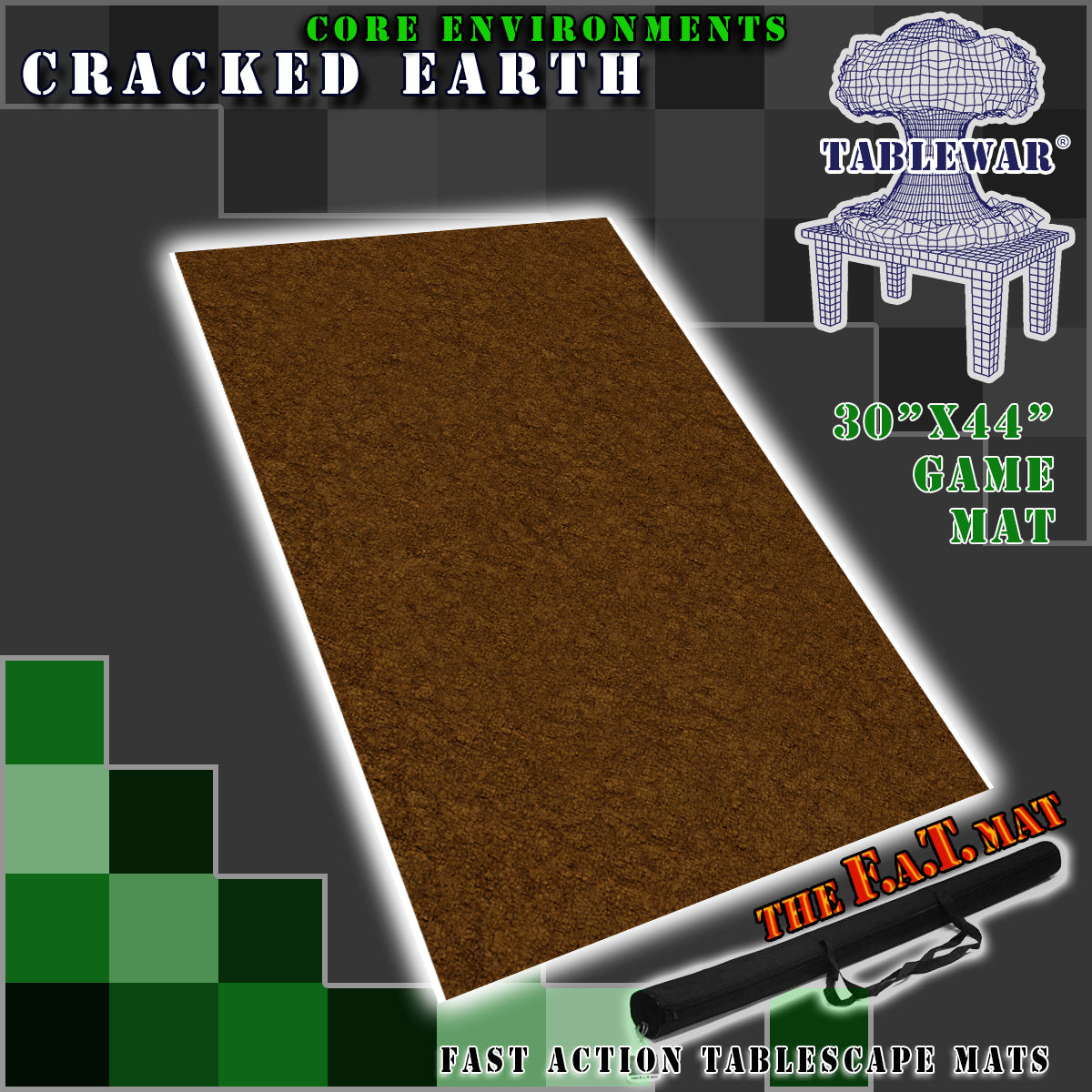 30x44" 'Cracked Earth' F.A.T. Mat Battle Gaming Mat