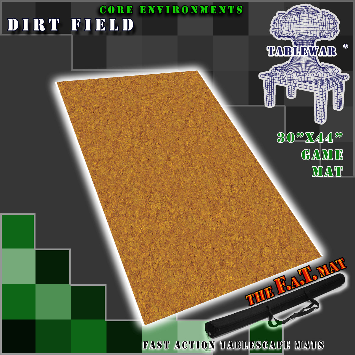 30x44" 'Dirt Field' F.A.T. Mat Battle Gaming Mat