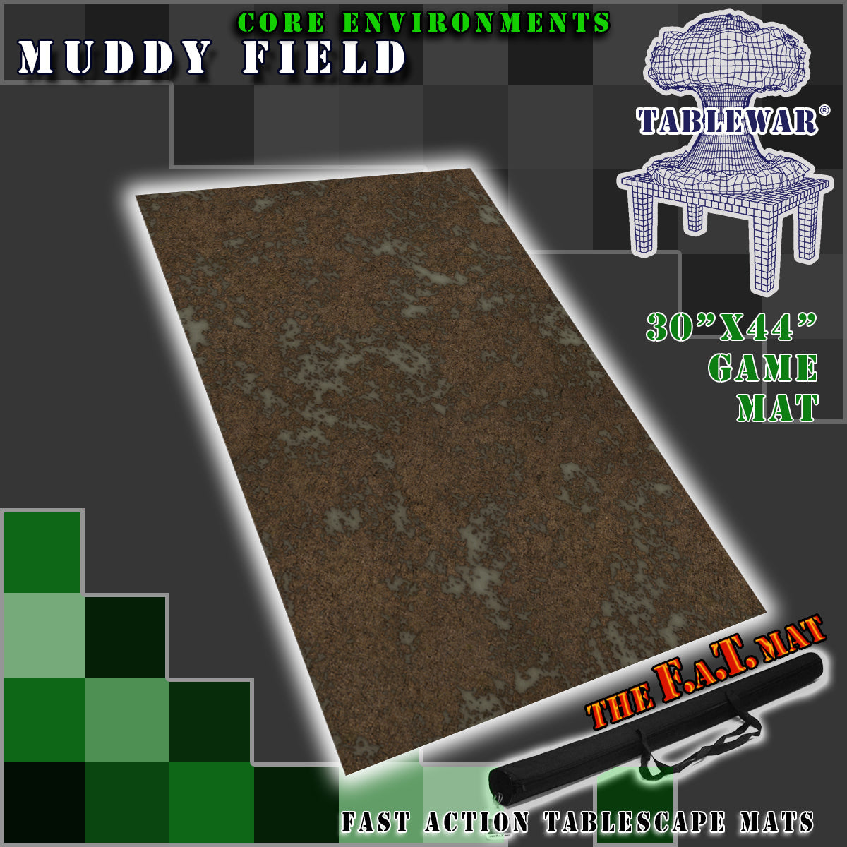 30x44" 'Muddy Field' F.A.T. Mat Battle Gaming Mat