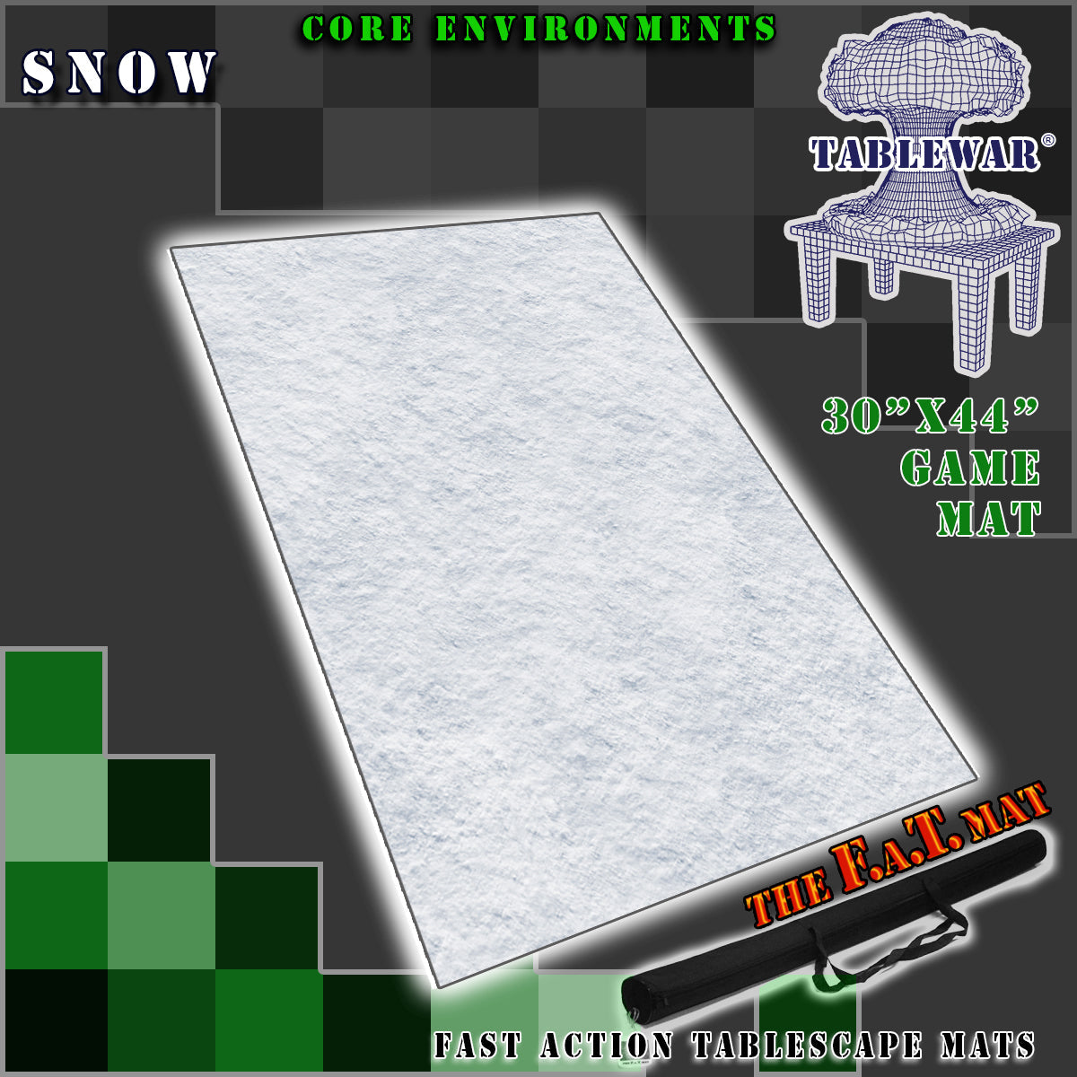 30x44" 'Snow' F.A.T. Mat Battle Gaming Mat